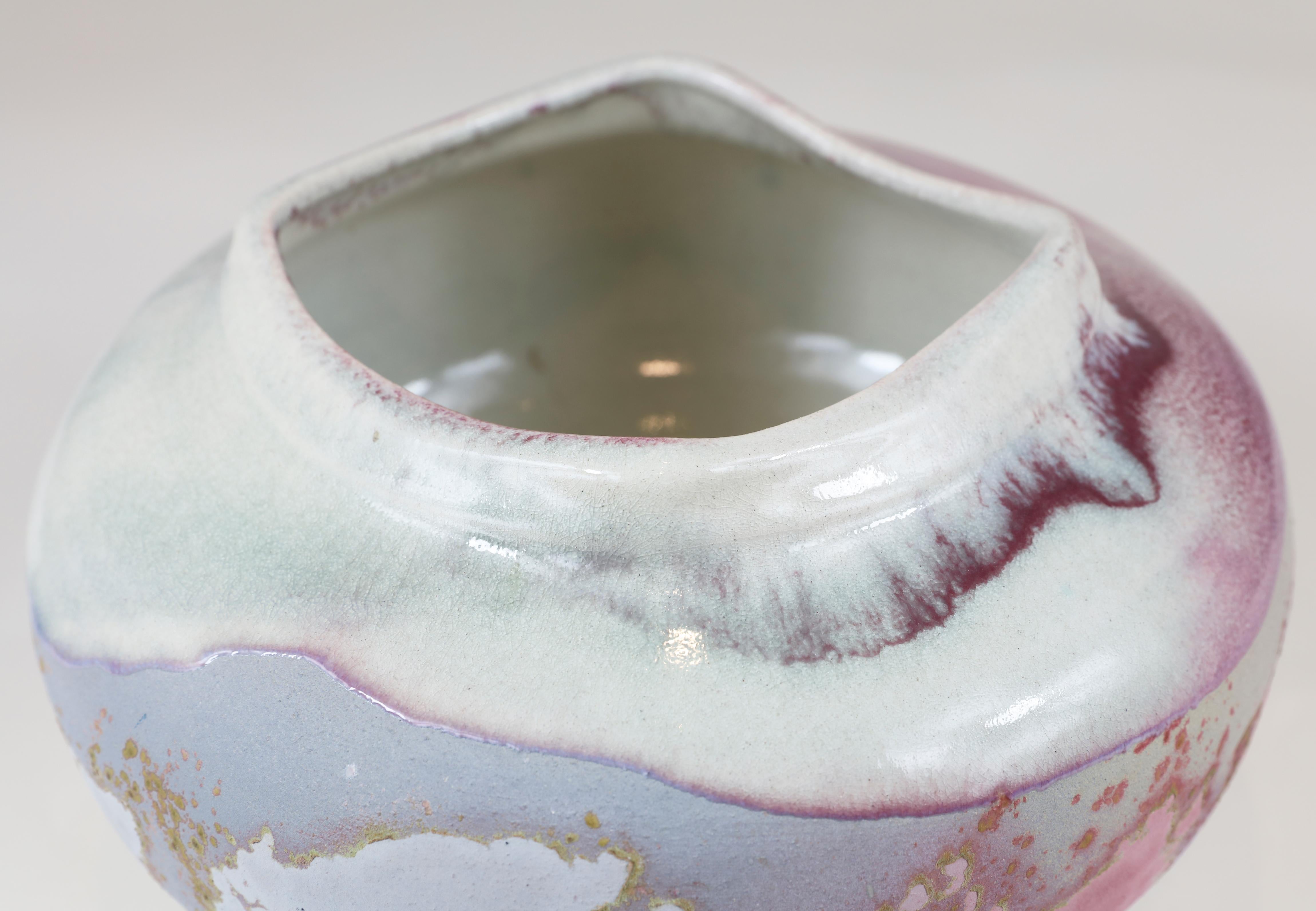 Contemporary Signed Ceramic Gallery Vase For Sale