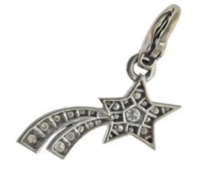 Signed Chanel Comete Star Charm Pendant 18k Gold .22 Ctw Diamonds with Serial No