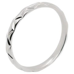 Signed Chanel Platinum Matalasse Quilt Thin Band Ring by Lorenz Bäumer