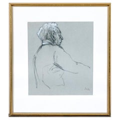 Ritratto a carboncino firmato di un pianista