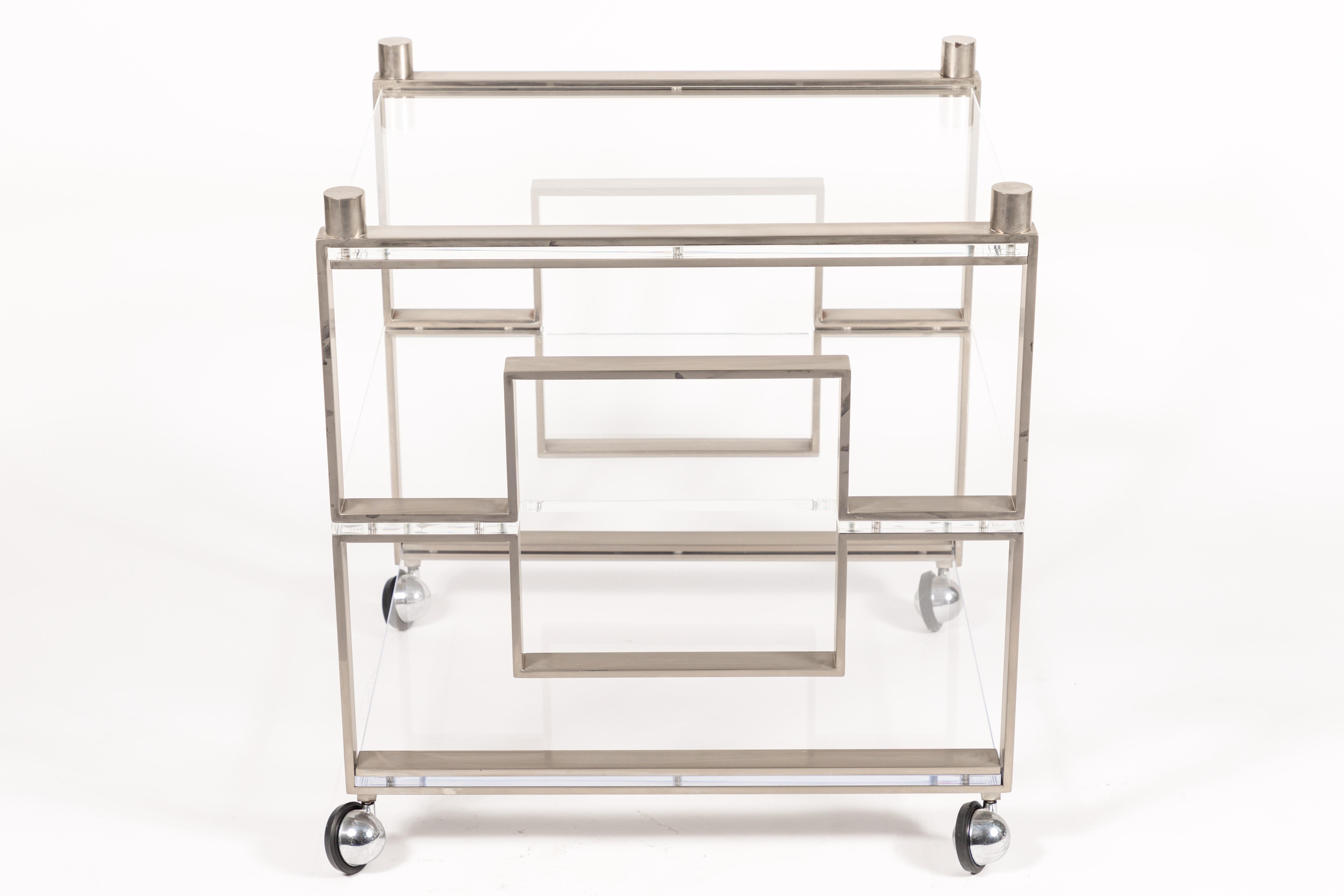 Excellent condition. Vintage tea cart. Signed by Charles Hollis Jones.