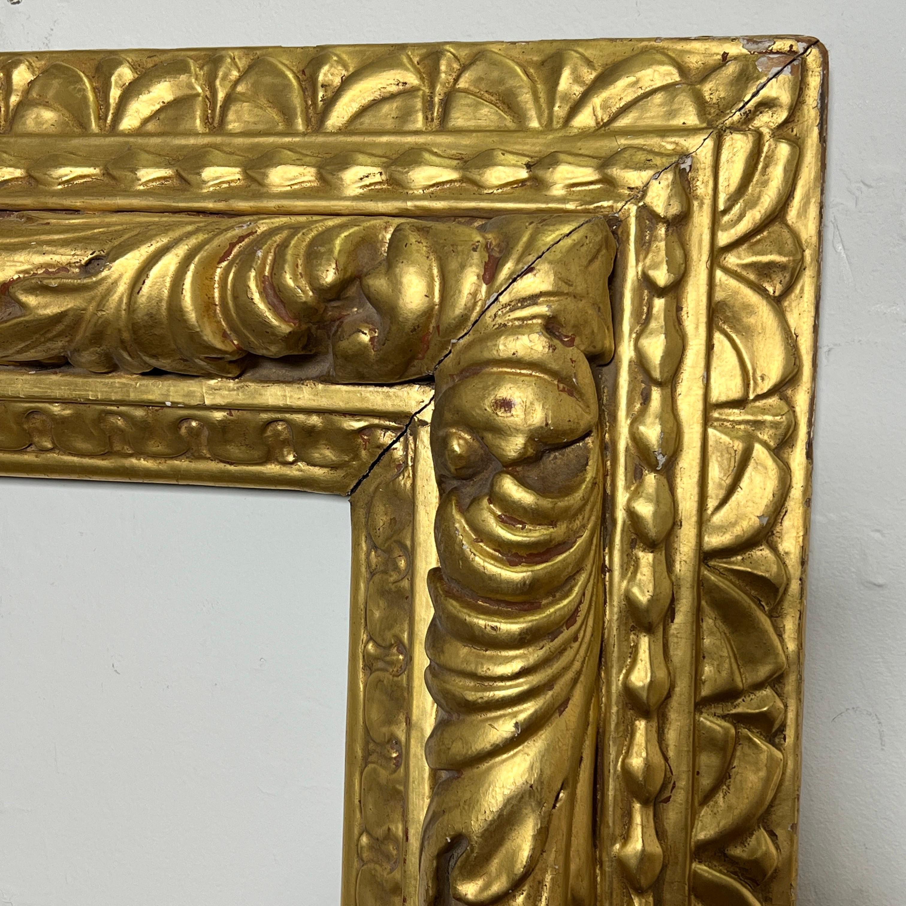 American Signed Charles Prendergast Aesthetic Movement Hand Carved Gilt Frame Dated 1902