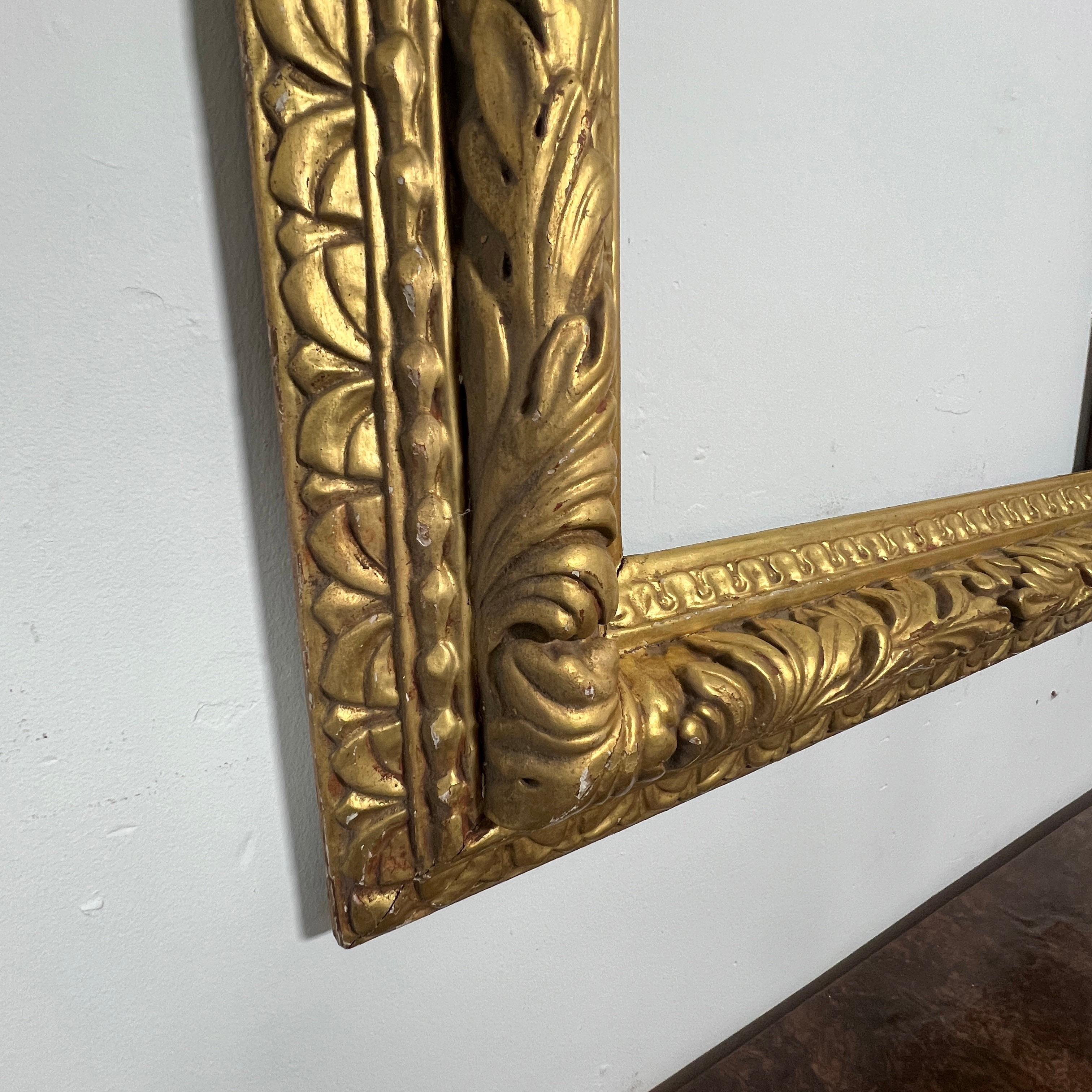 Early 20th Century Signed Charles Prendergast Aesthetic Movement Hand Carved Gilt Frame Dated 1902