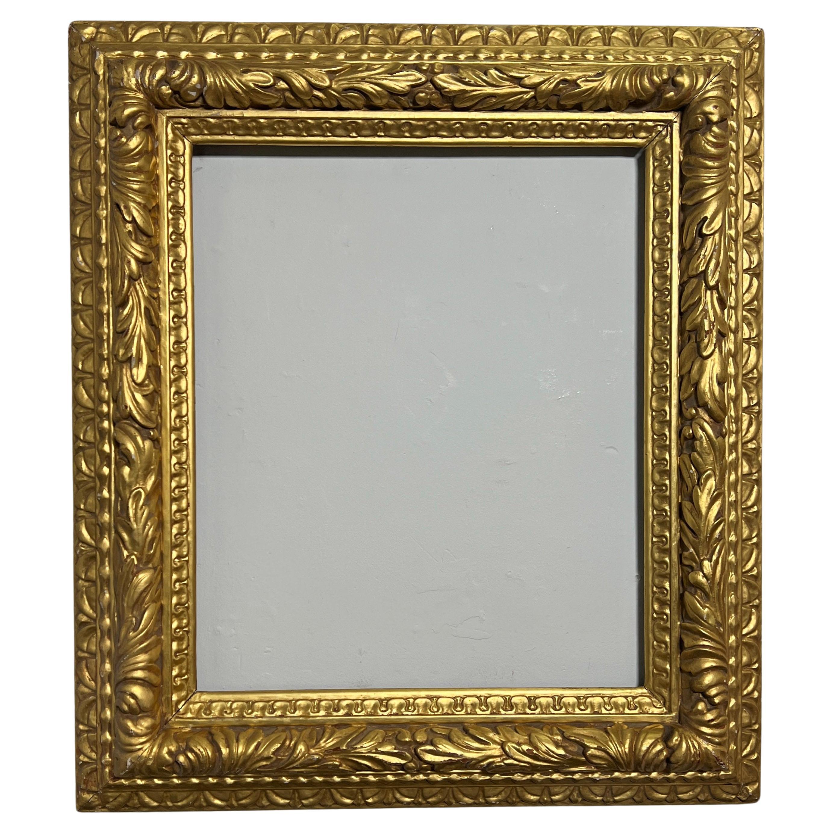 Signed Charles Prendergast Aesthetic Movement Hand Carved Gilt Frame Dated 1902