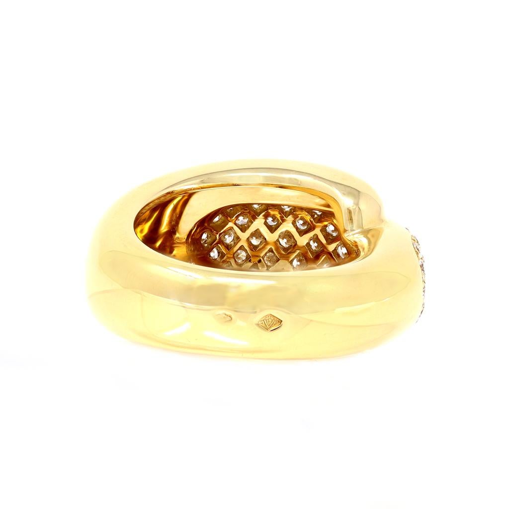 Round Cut Chaumet 18 Karat Yellow Gold Diamond Ring