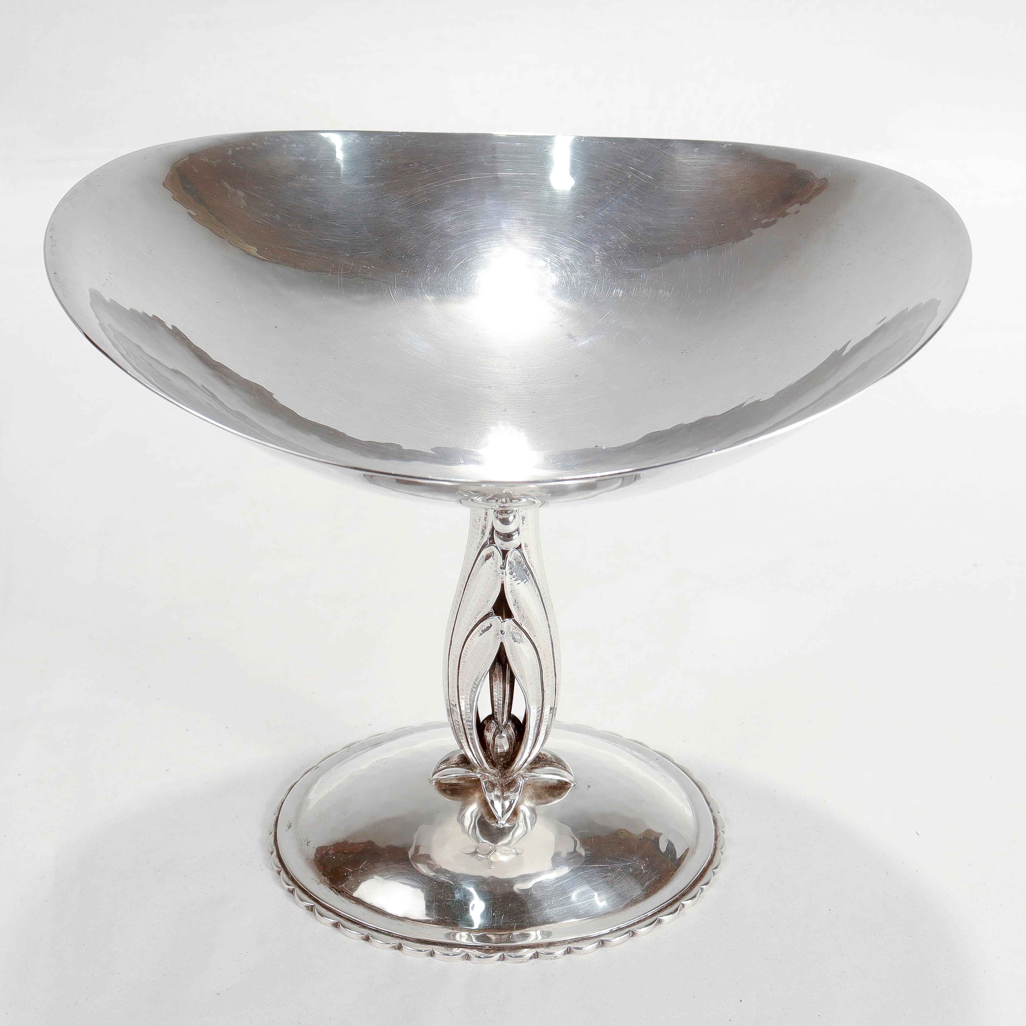 Signed Chicago Arts & Crafts Hand-Hammered Compote or Tazza by Cellini Craft 6