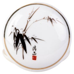 Porzellan-Bambusschachtel mit Siegel aus der Zeit der chinesischen Republik des 20. Jahrhunderts