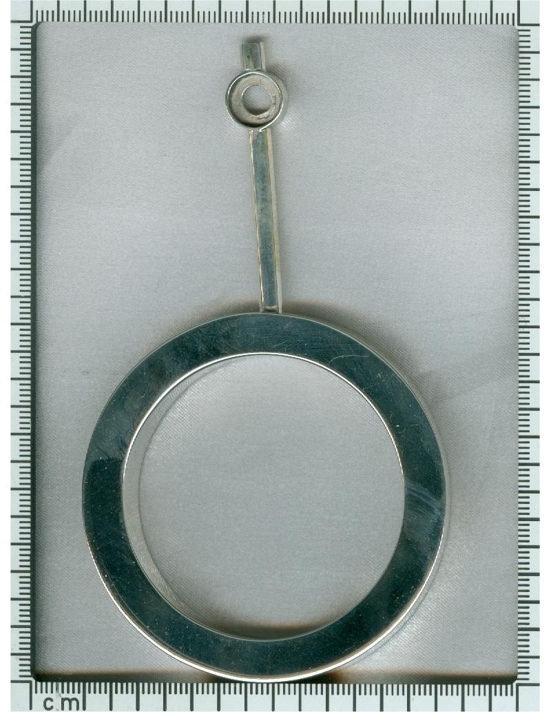 Modern Signed Chris Steenbergen Artist Sterling Silver Circle Cylinder Link Necklace For Sale