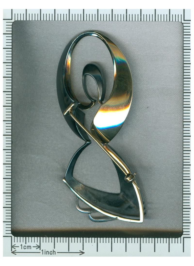 Signed Chris Steenbergen Rope Jumping Woman Silver Gold Artist Brooch, 1950s For Sale 9