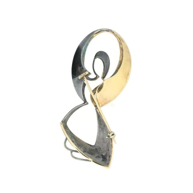 Signed Chris Steenbergen Rope Jumping Woman Silver Gold Artist Brooch, 1950s For Sale 4