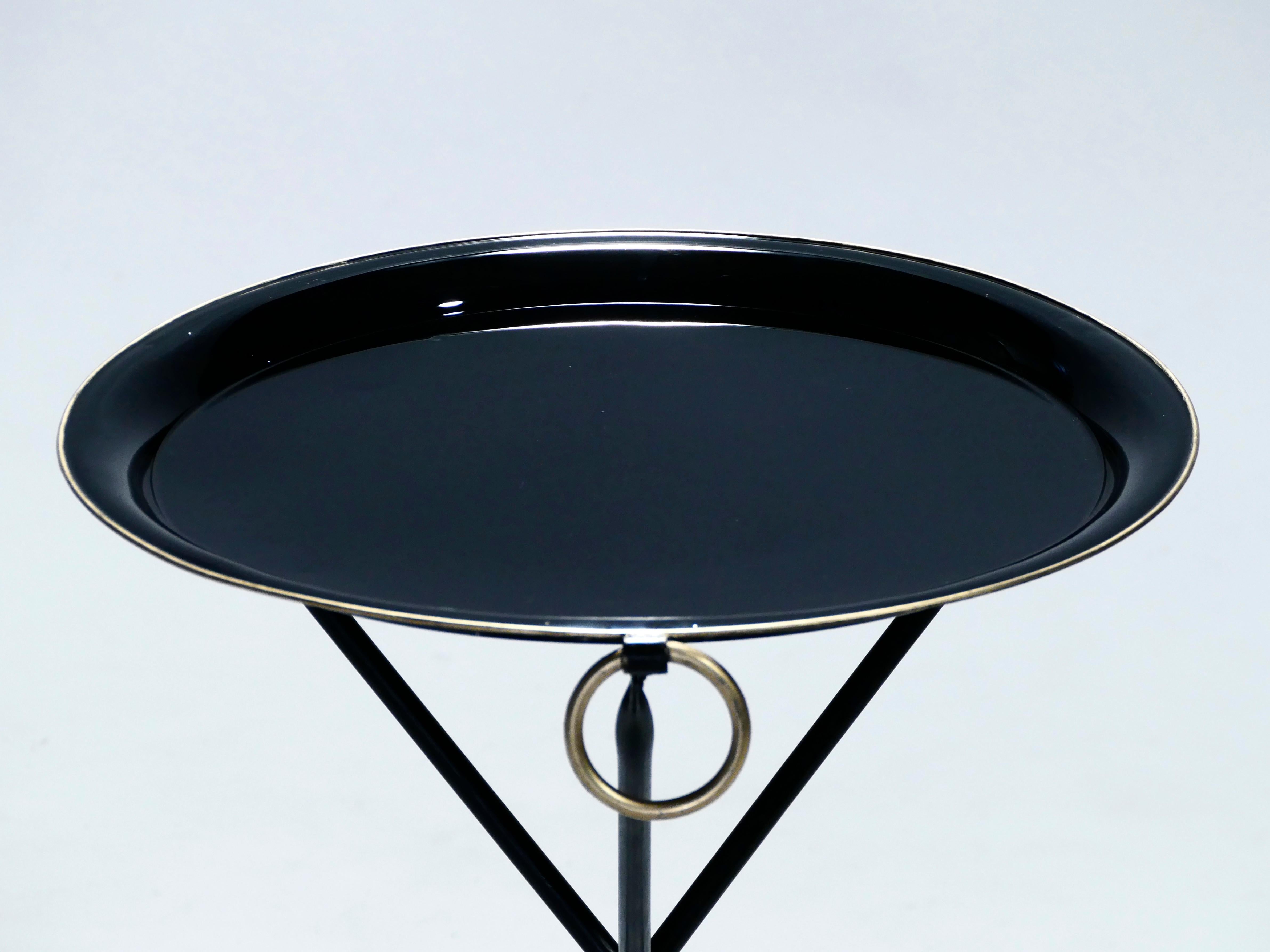 Brass Signed Christian Dior Folding Side Table, 1970s