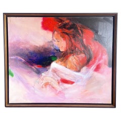 Signed Christine Comyn Serigraph "Woman in Red" 2/100