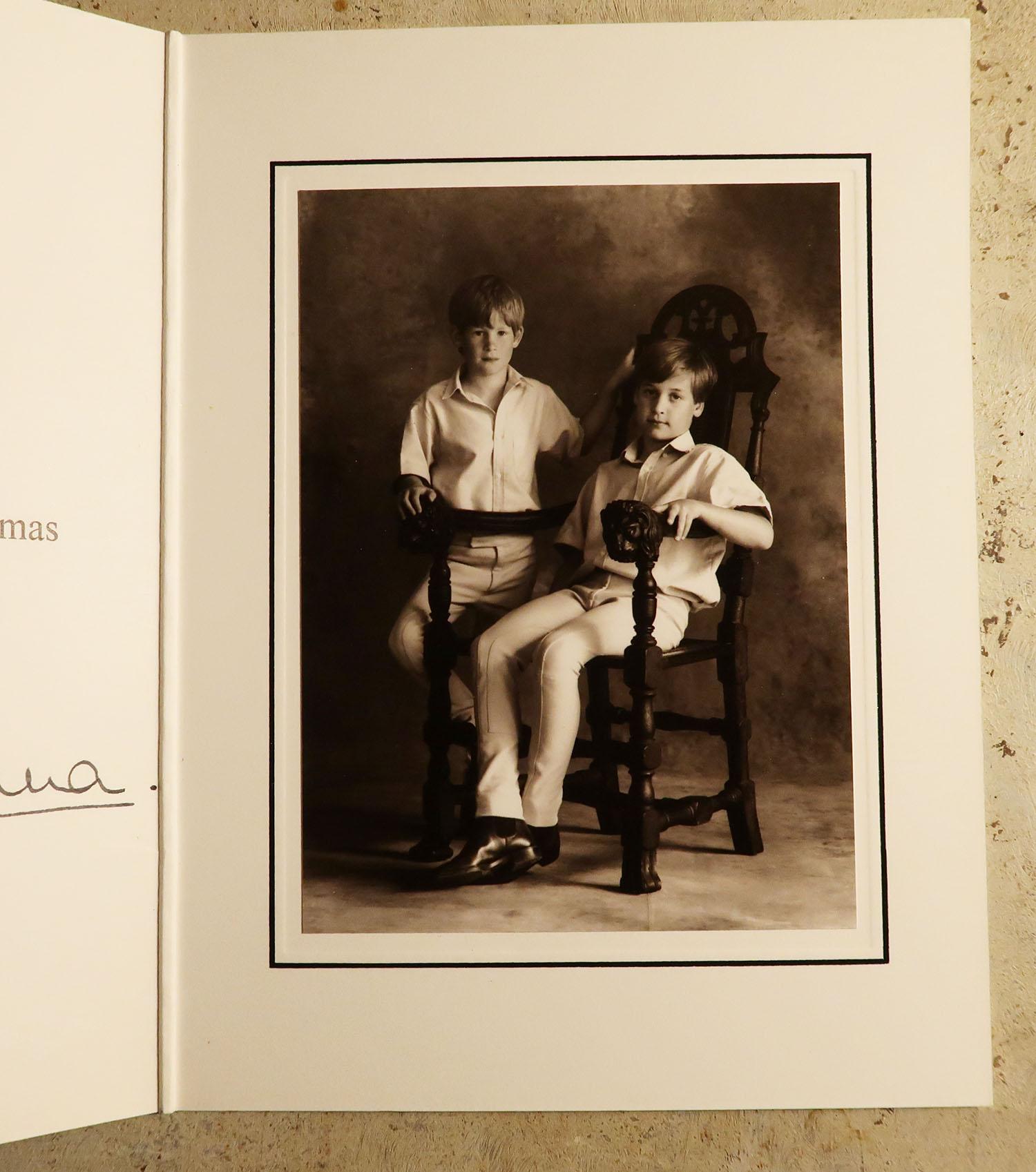 English Signed Christmas Card / Photograph from Prince Charles and Princess Diana, 1992
