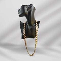 Signed Vintage Ciner Enamel Link Necklace – Timeless Elegance in Gold and Enamel