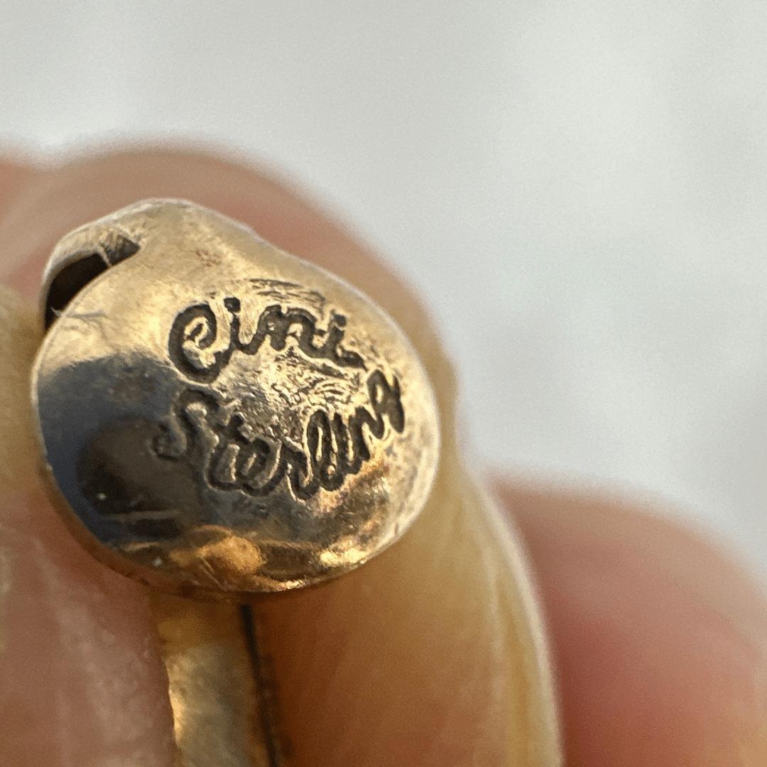 Firmado Cini Sterling  Plata Precioso Cristal Naranja Pendiente Vintage / Moda Renacimiento barroco en venta