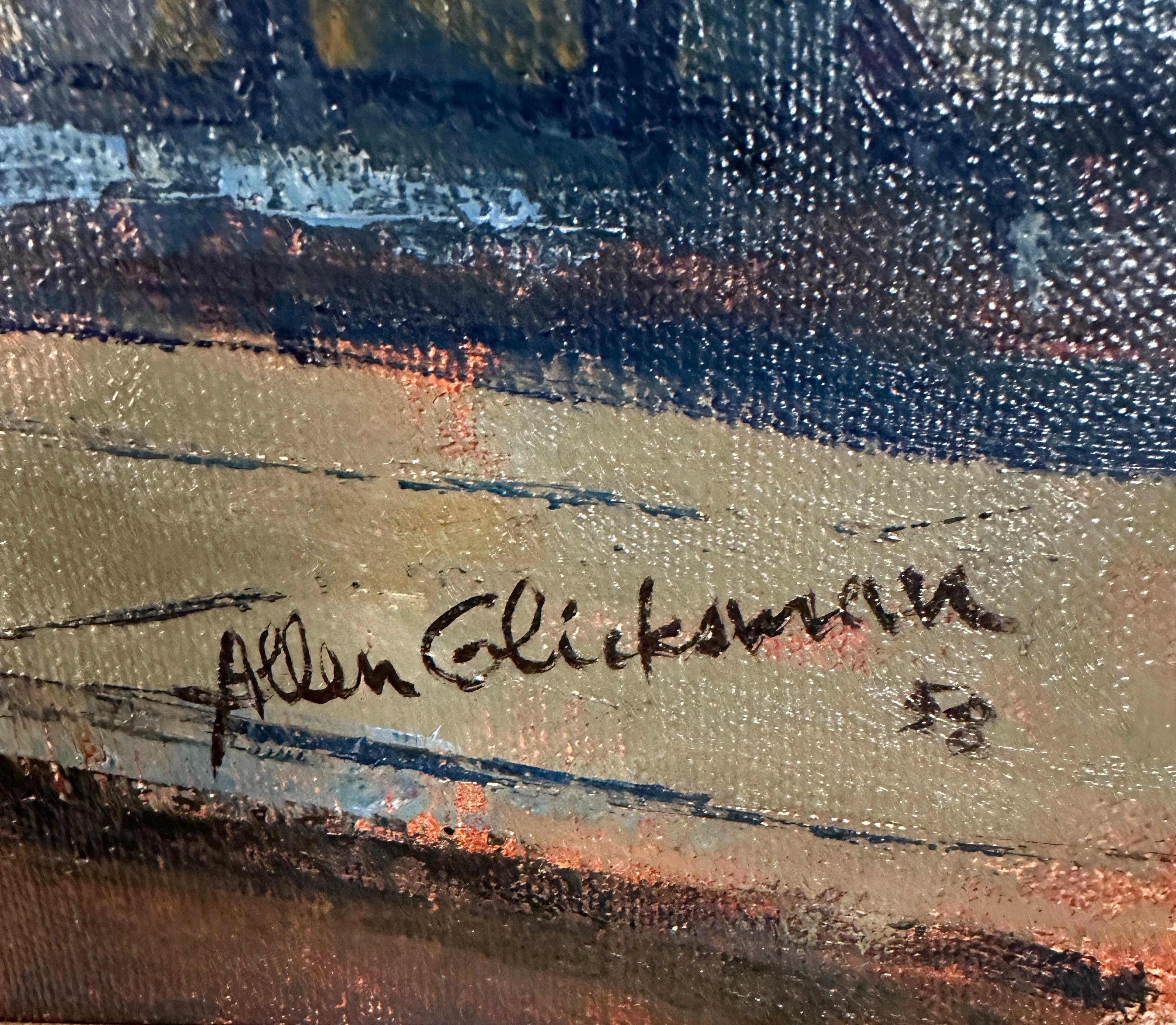 Paesaggio urbano firmato di Allen Glicksman (1909-1963), datato 1958 in vendita 3