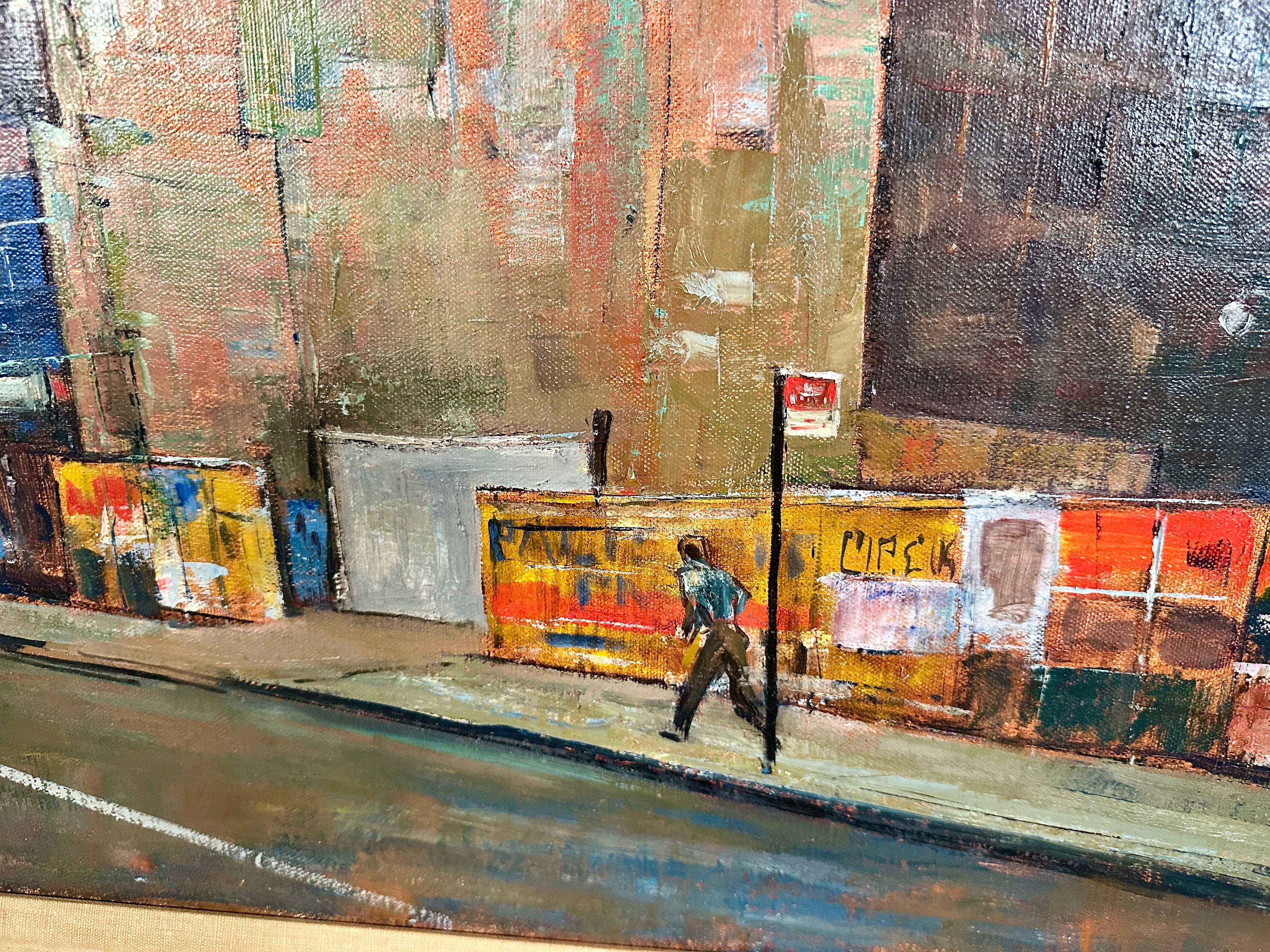 Classico americano Paesaggio urbano firmato di Allen Glicksman (1909-1963), datato 1958 in vendita