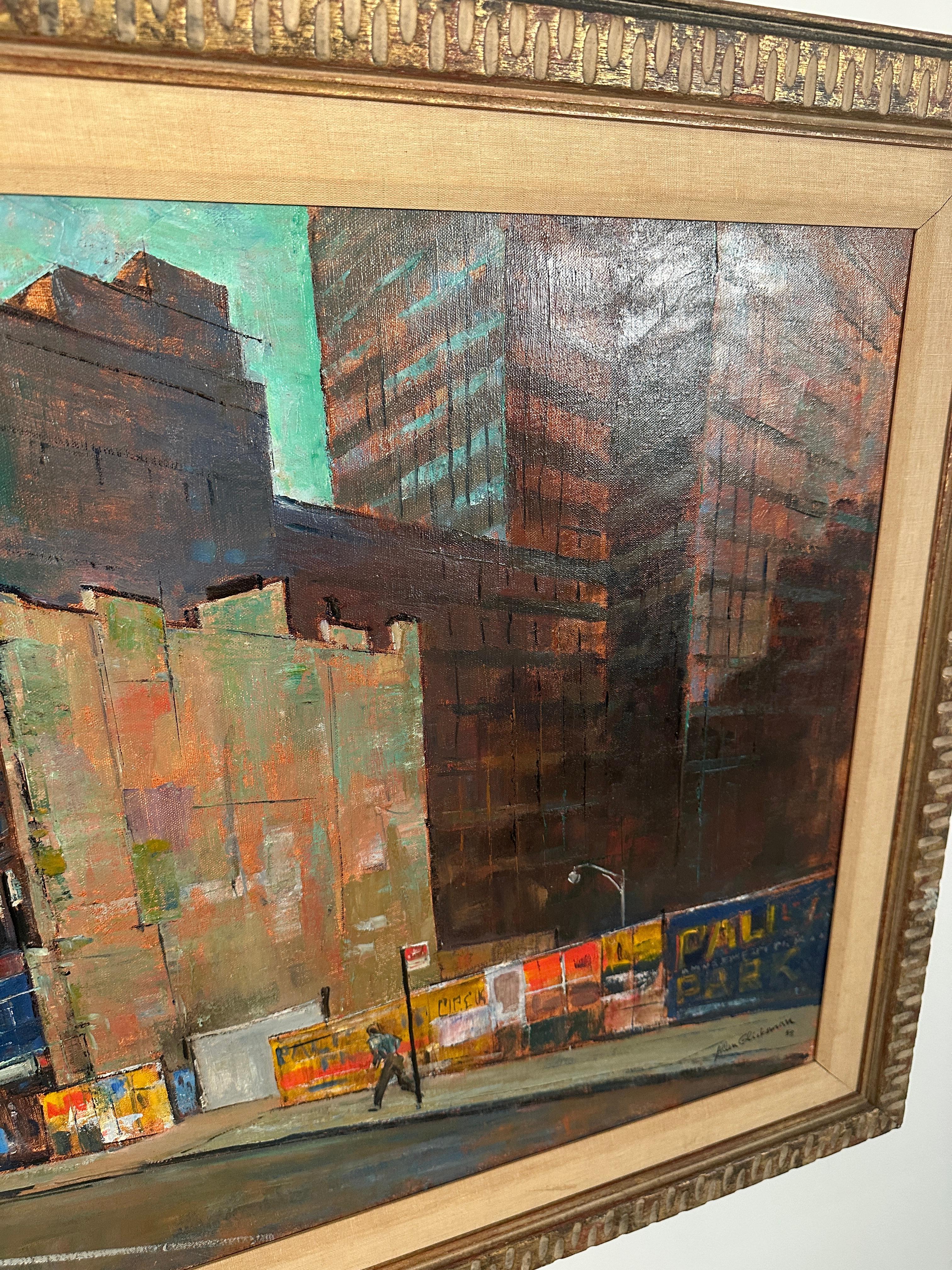 Metà XX secolo Paesaggio urbano firmato di Allen Glicksman (1909-1963), datato 1958 in vendita