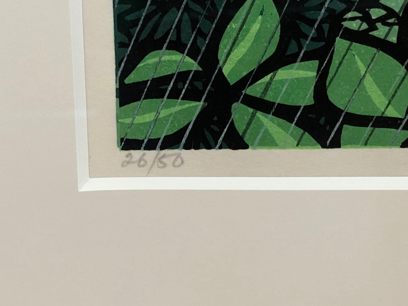 Bois de feuillus Shirakawa Rain 26/50, signé Clifton Karhu (américain, 1927-2007) en vente