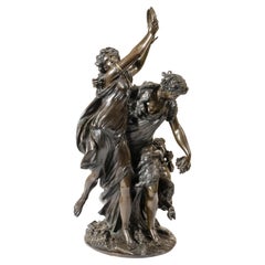Escultura de bronce firmada Clodion "Bacchanalia" Marca de fundición Raingo Freres