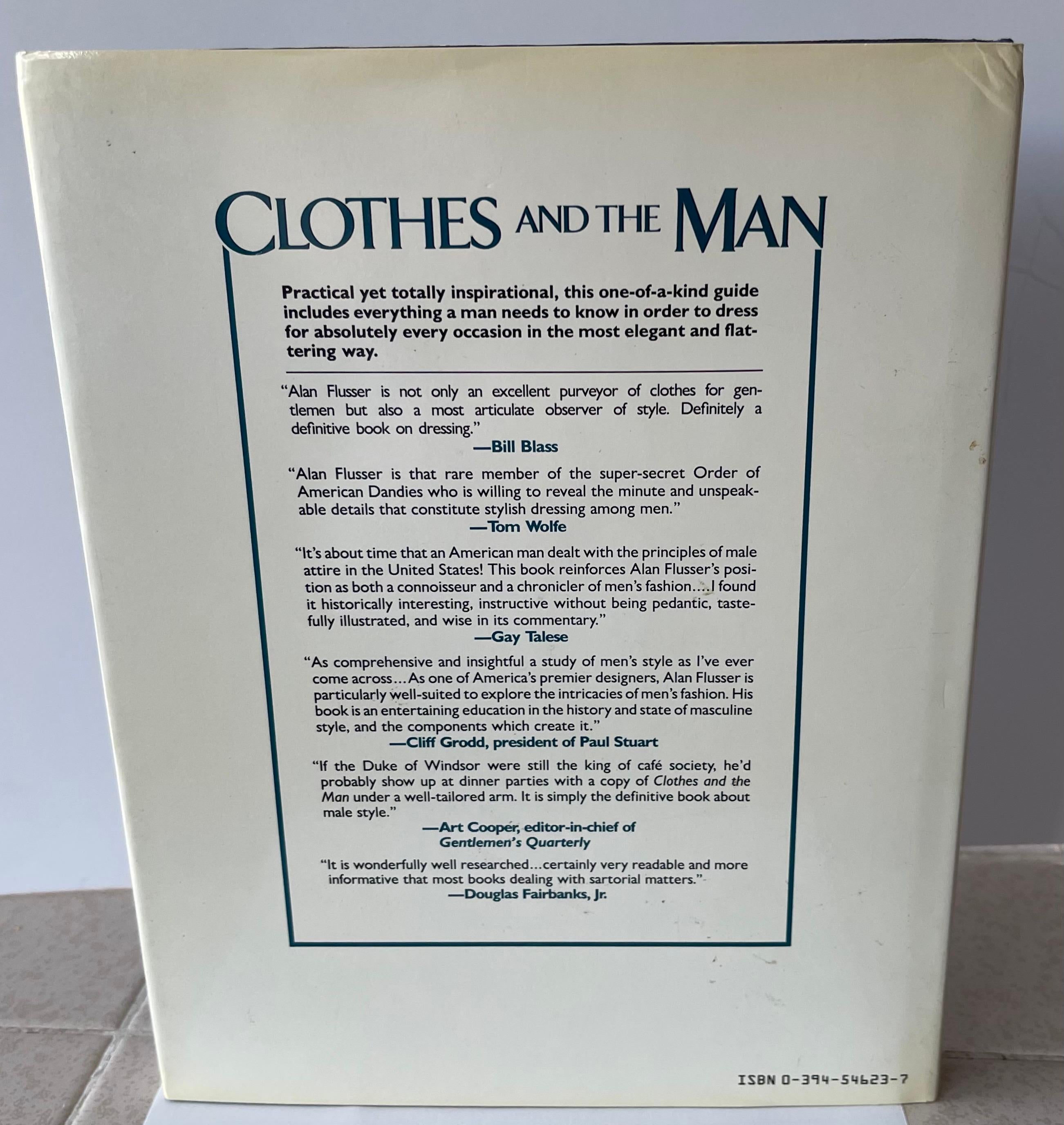 Moderno Signed Clothes and the Man by Alan Flusser Hardcover Book in vendita