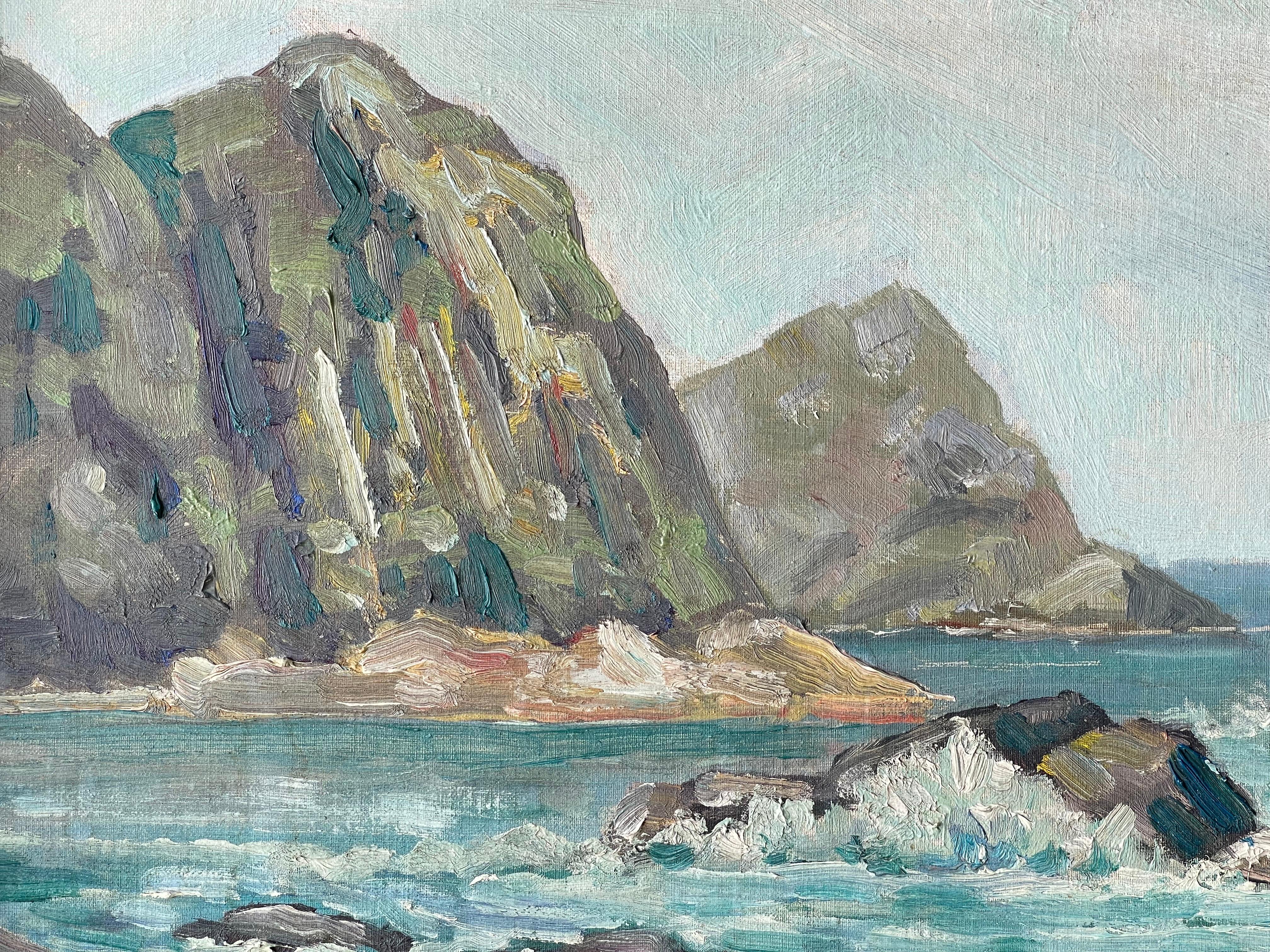Quadro firmato di Frank Proschwitzky Freyburg sulla spiaggia costiera in vendita 1