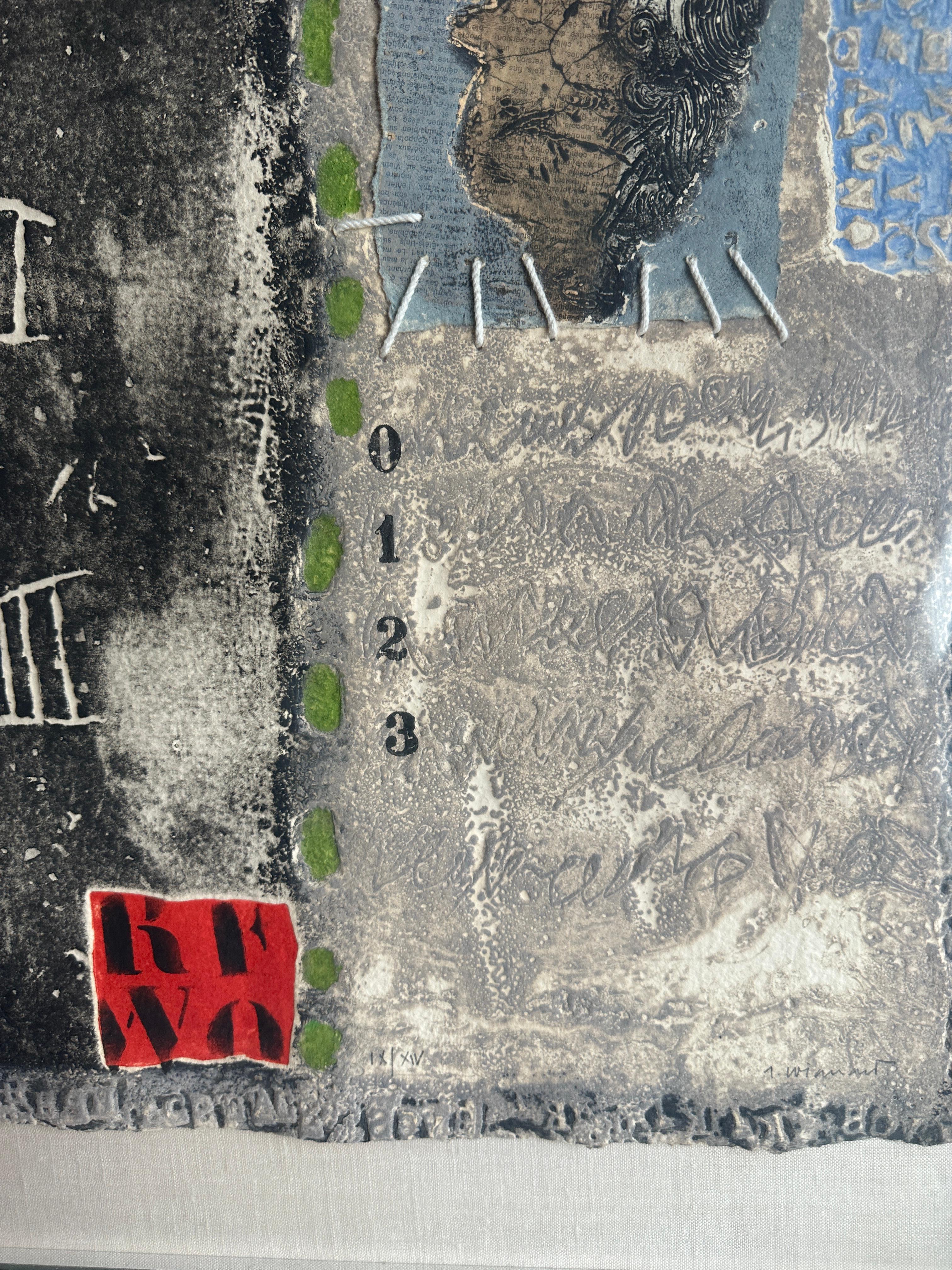 Aquatinte couleur, eau-forte, carborundum et collage signé James Coignard en vente 1