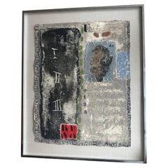 Acquatinta a colori, acquaforte, carborundum e collage firmati da James Coignard