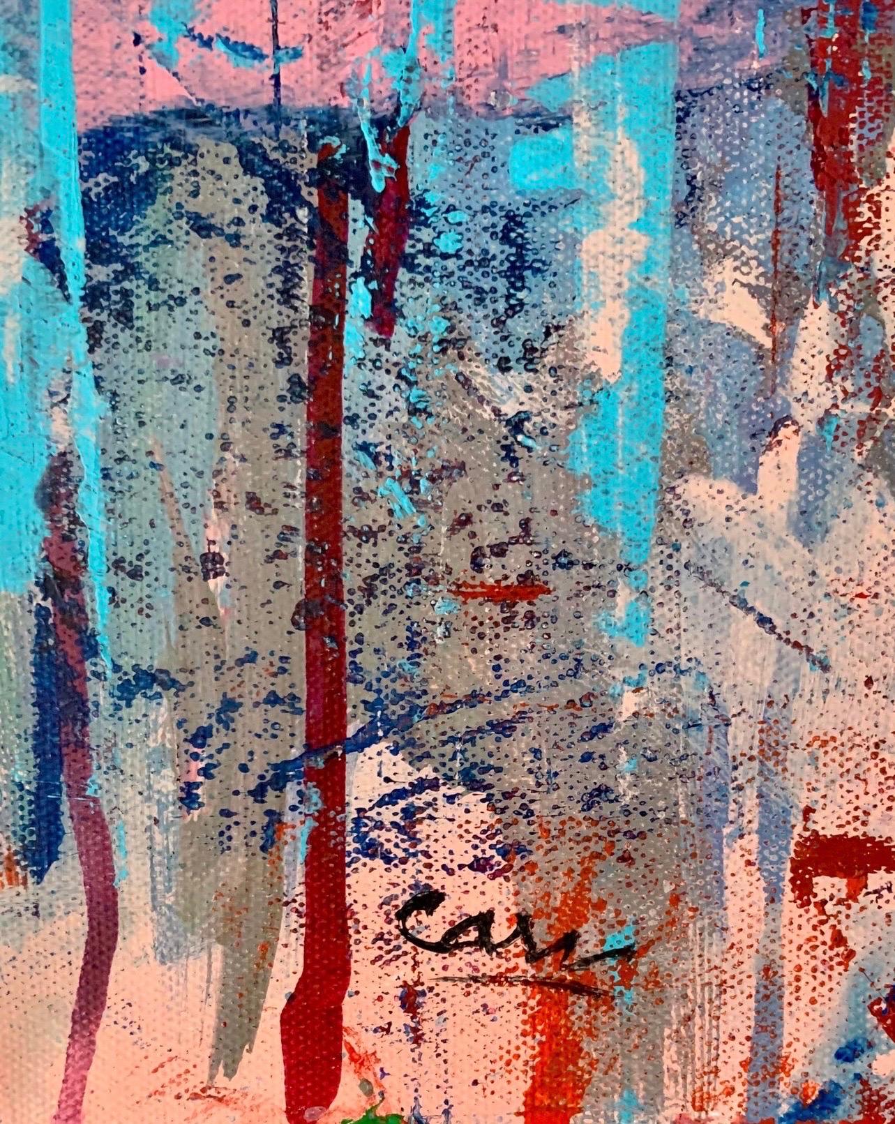 XXIe siècle et contemporain Peinture expressionniste abstraite colorée originale signée Arlene Carr en vente