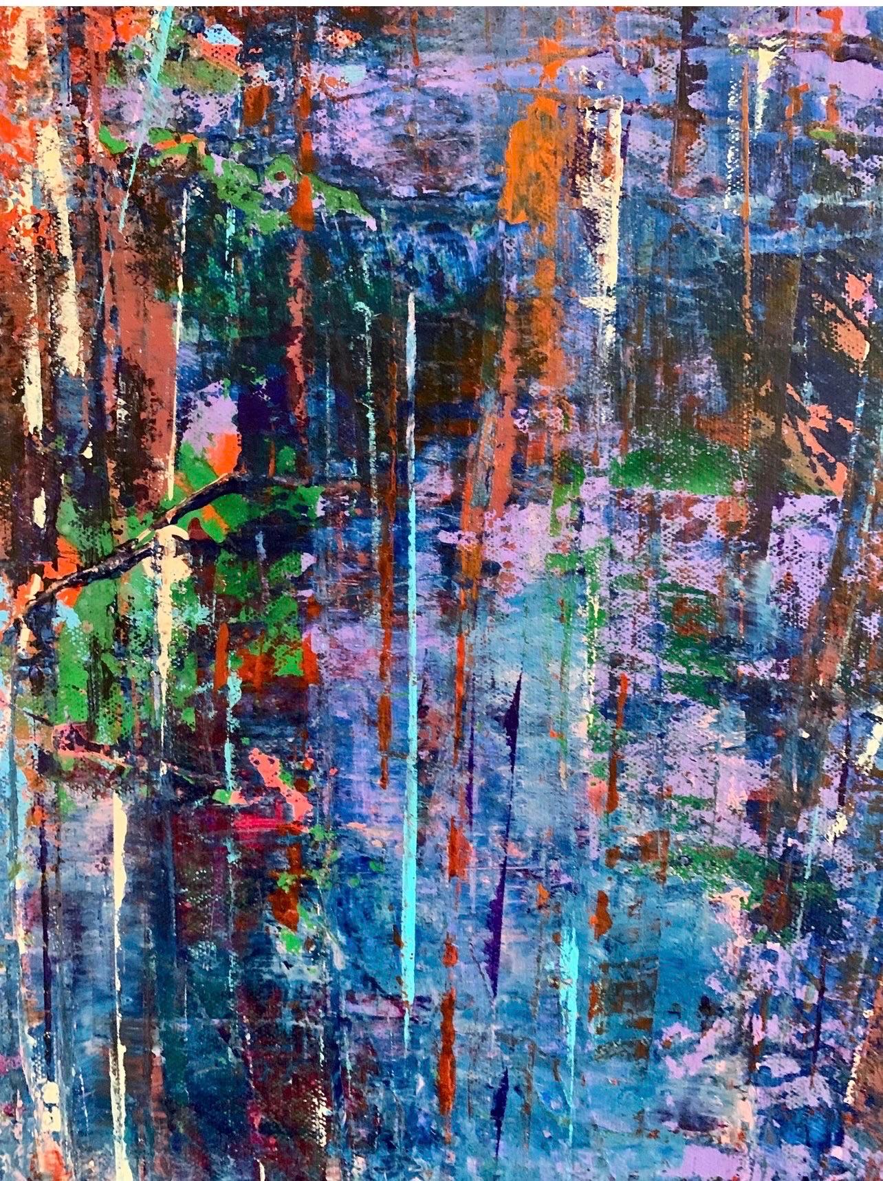 Buntes Original-Gemälde des abstrakten Expressionismus von Arlene Carr, signiert im Angebot 1