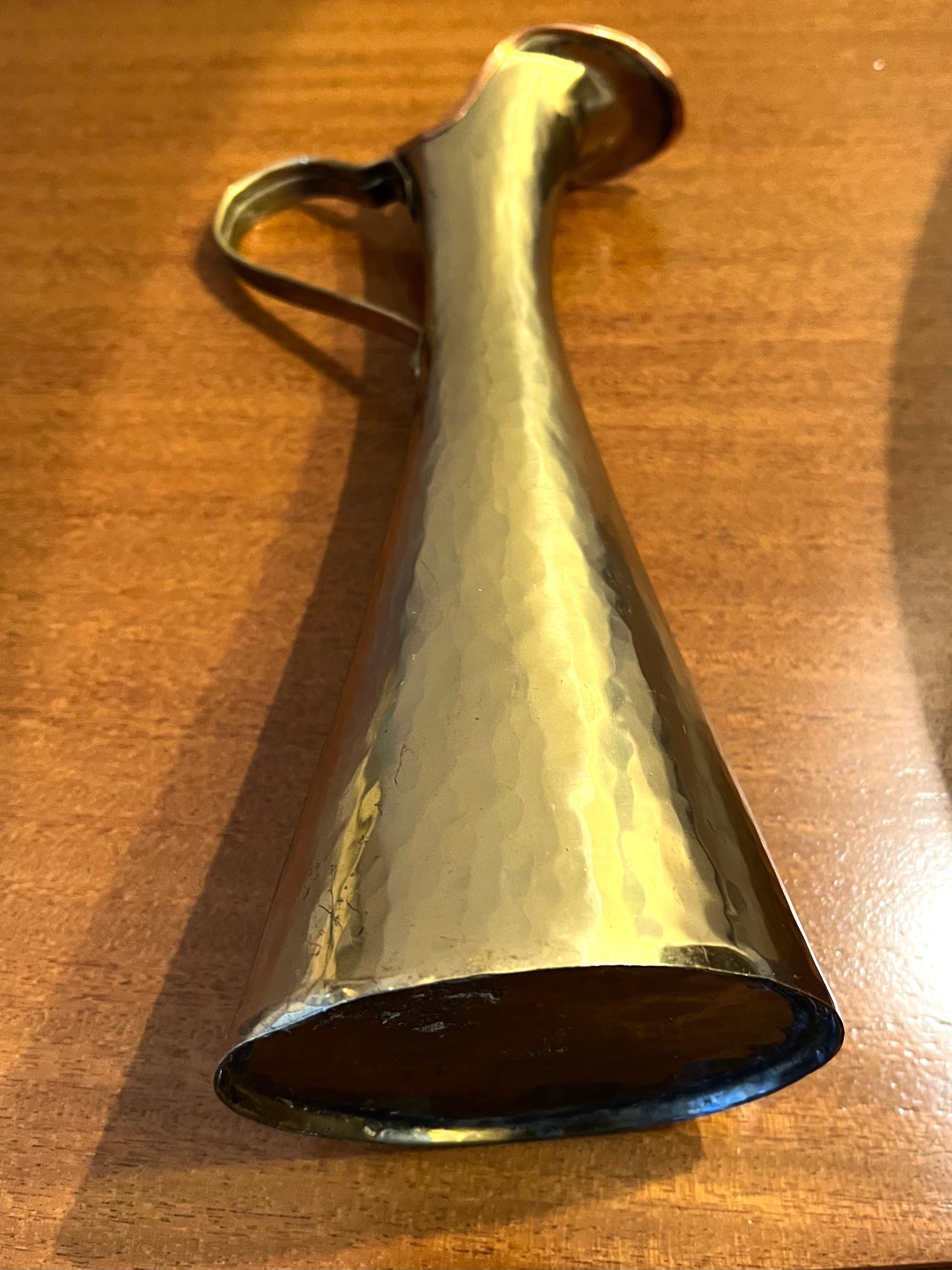 Signed Copper and Brass Pitcher with Handle For Sale 6