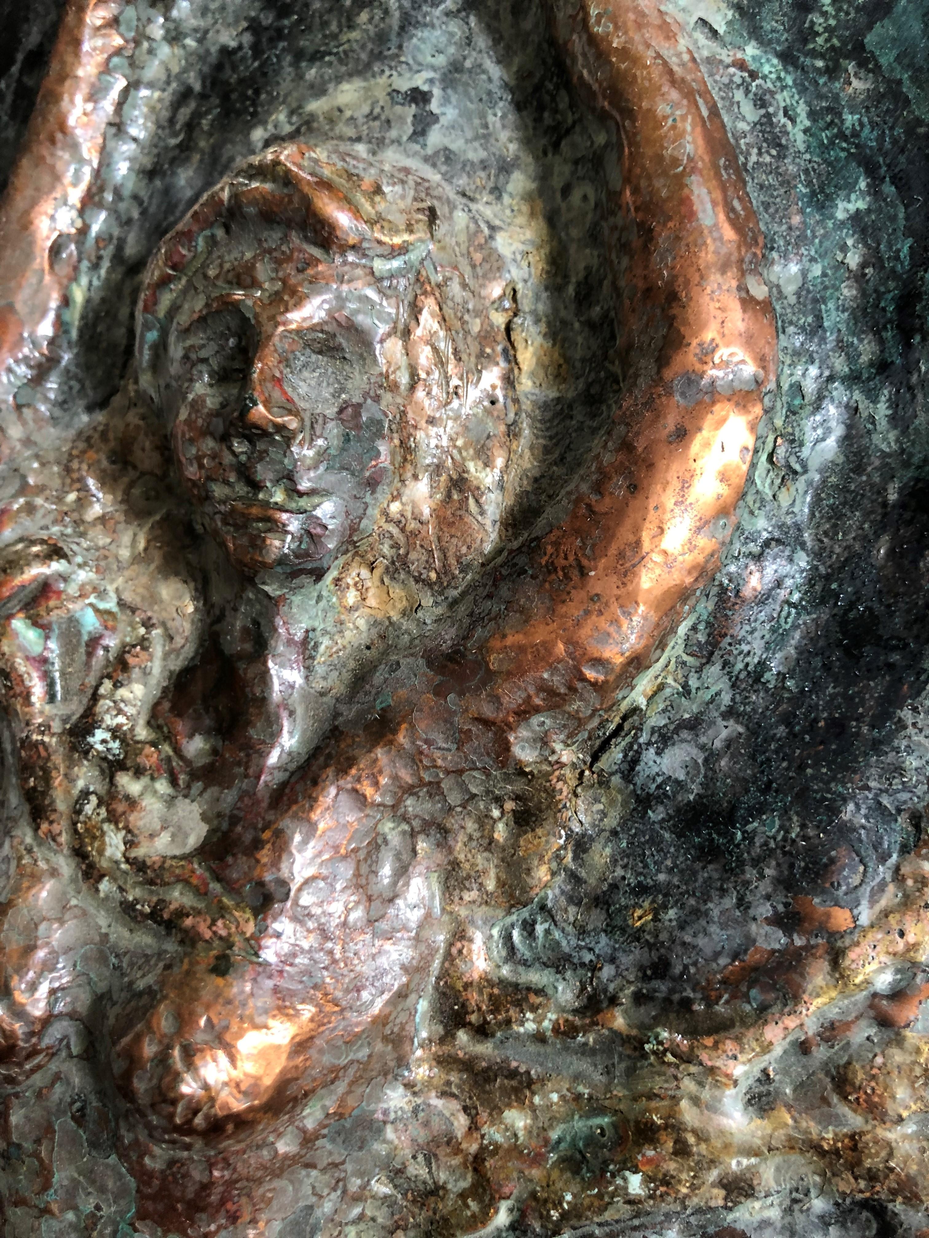 Signed Copper Plaque of a Mermaid 11