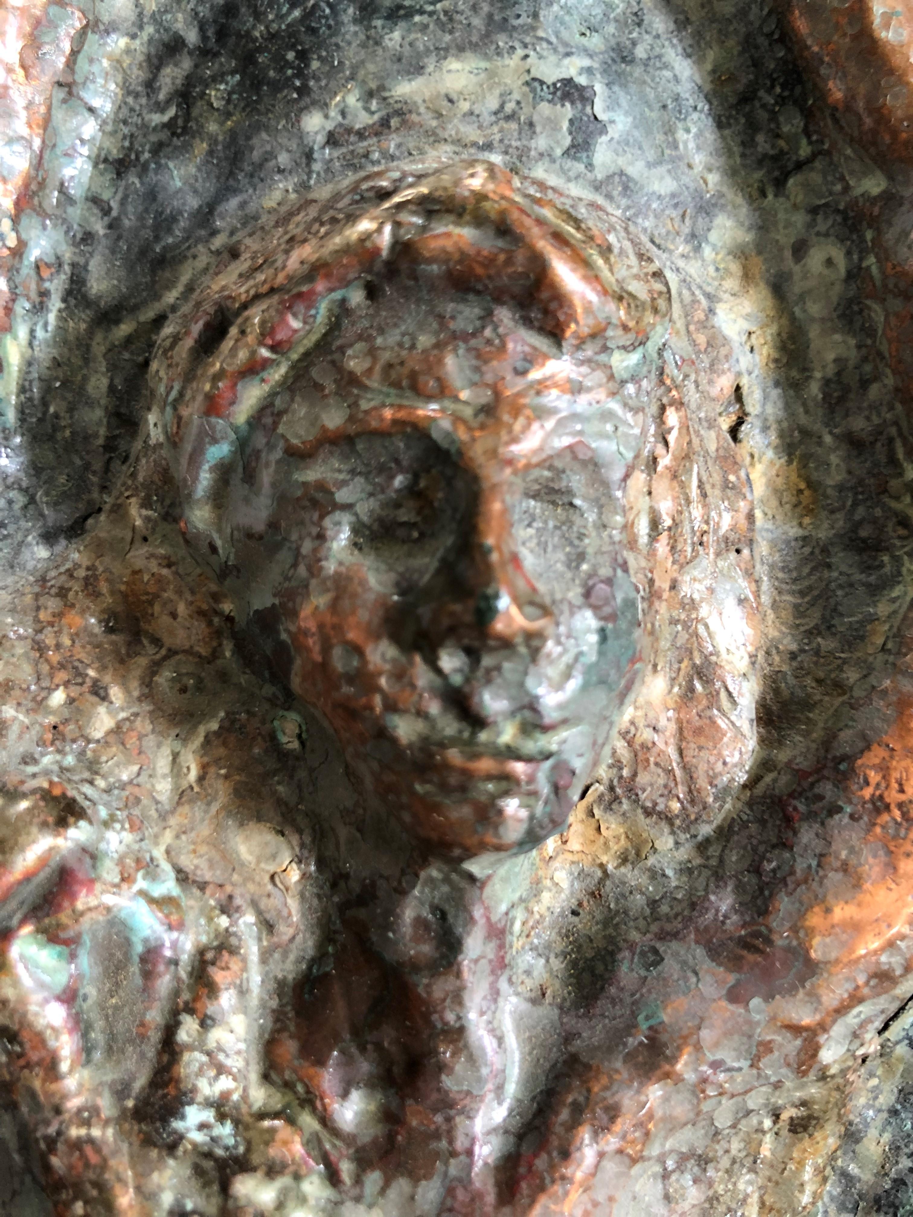 Signed Copper Plaque of a Mermaid 12