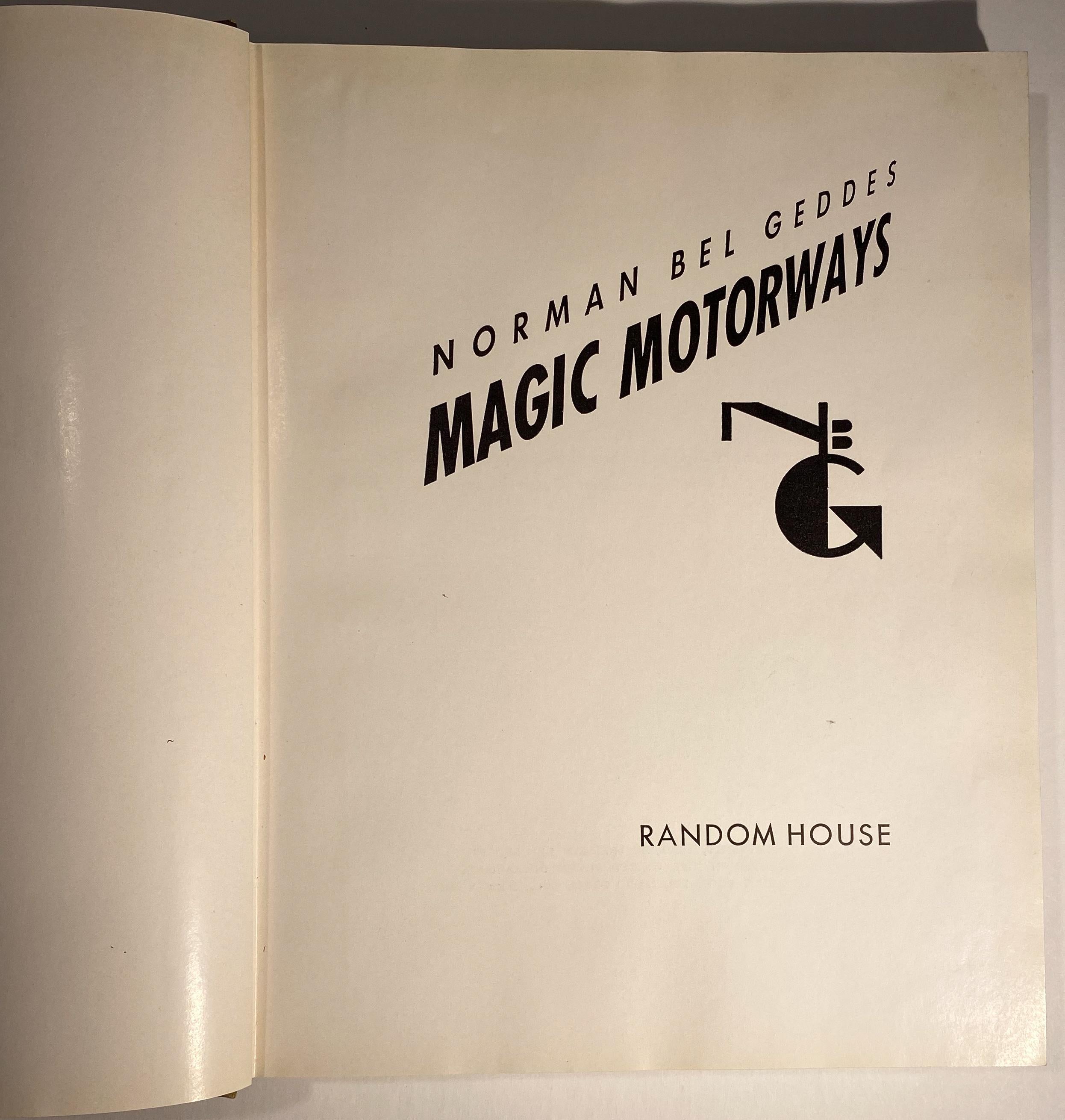 Paper Signed Copy of Magic Motorways by Norman Bel Geddes