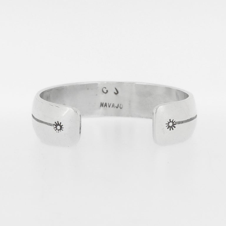 Bracelet En Argent 925 Avec Cabochon De Corail - Vintage XXe Siècle, Occasion