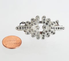Signed Coro Art Deco Silver and Marcasite Duette Brooch and Dress Clip, 1940s
