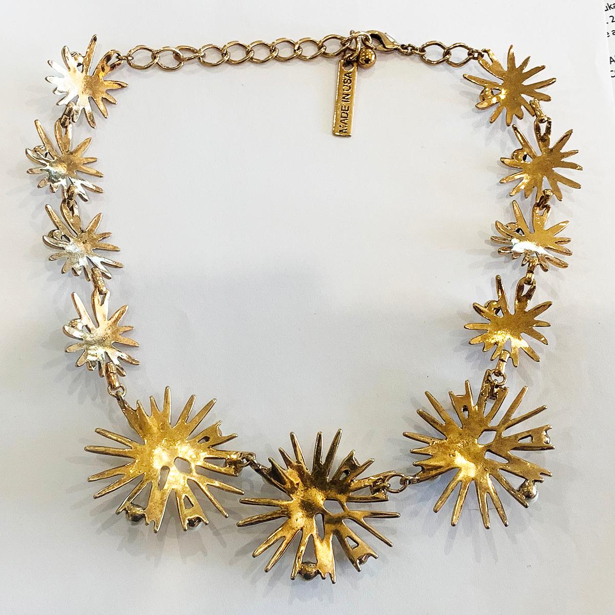 Modern Signed Couture Oscar de la Renta Starburst necklace  For Sale