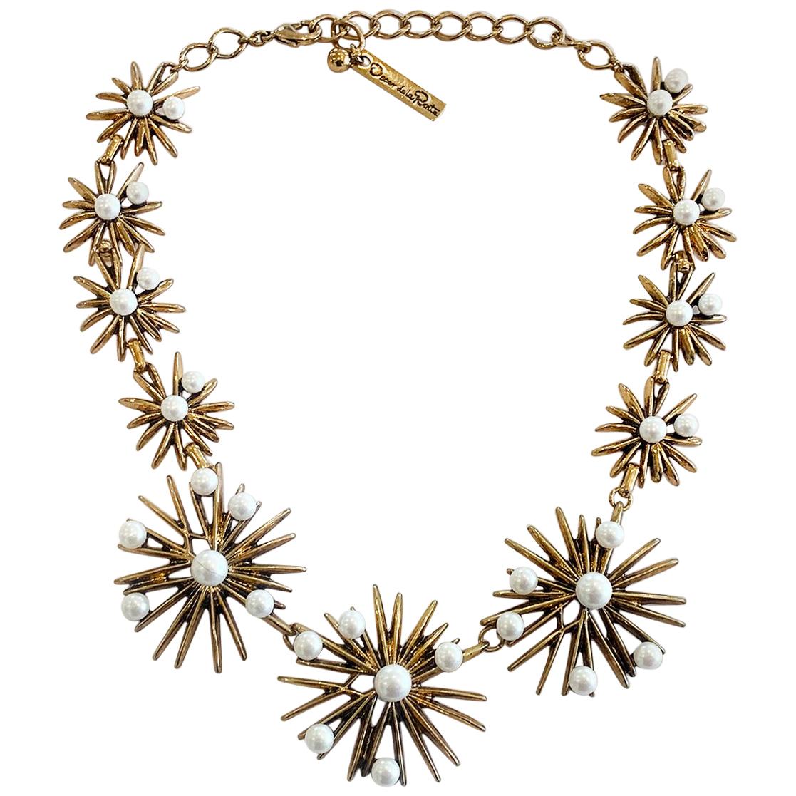 Signed Couture Oscar de la Renta Starburst necklace  For Sale