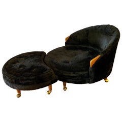 Signed Craft Associates Adrian Pearsall Havana Lounge Chair & Matching Ottoman