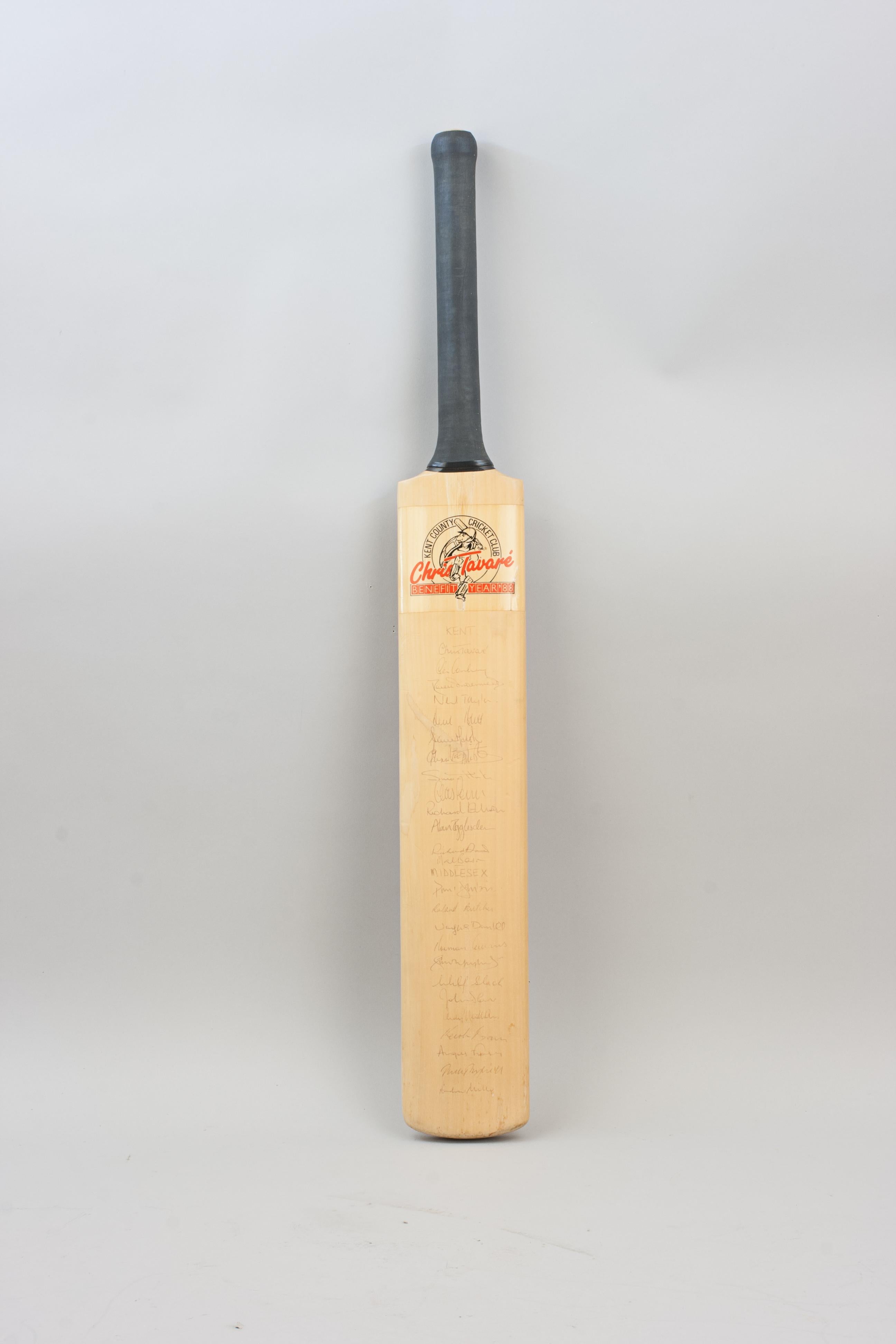 Signed Cricket Bat, Kent, Middlesex, Hampshire & Leicestershire For Sale 4
