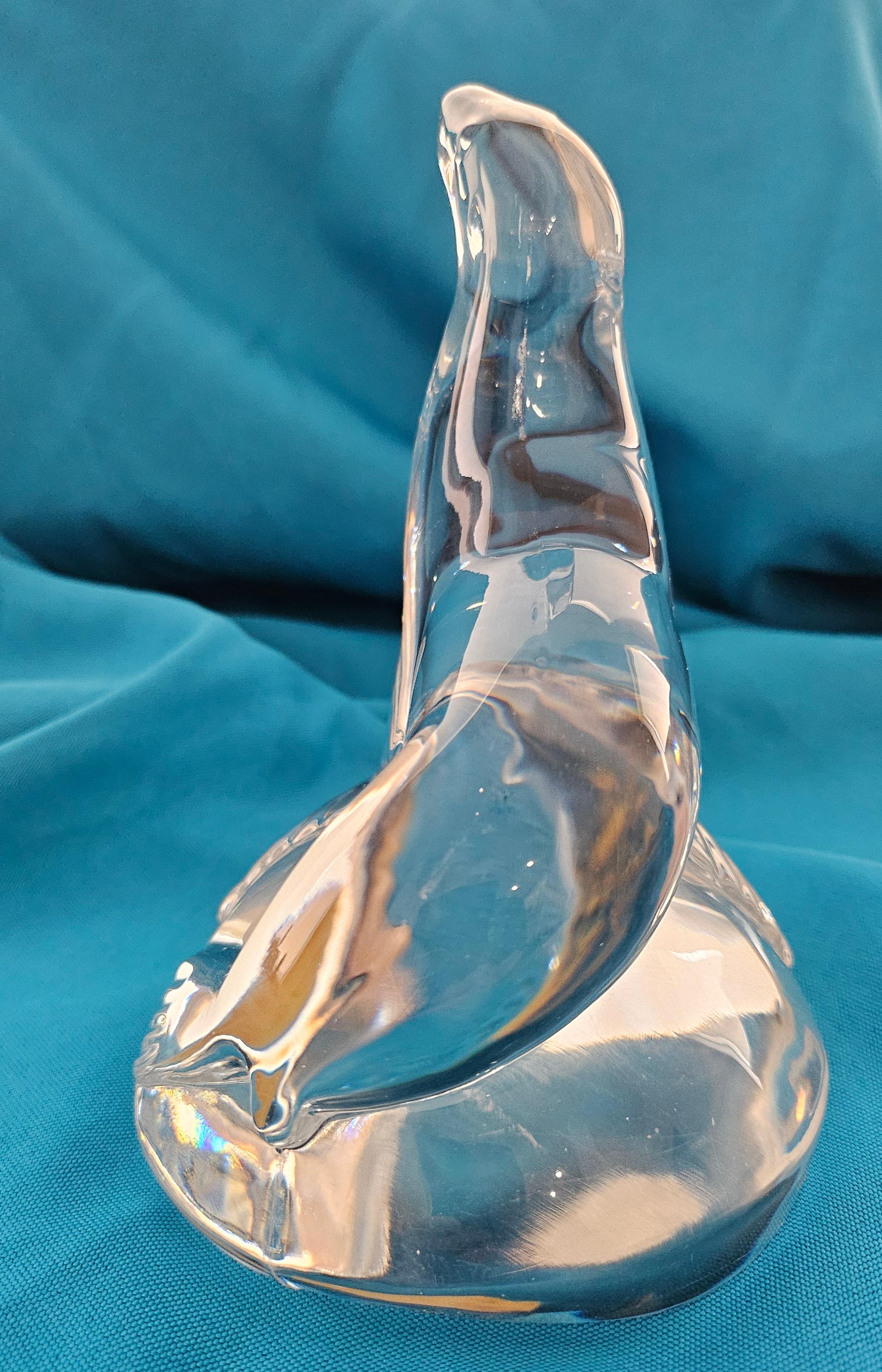 Signed Art Glass Sea Lion Sculpture For Sale 3