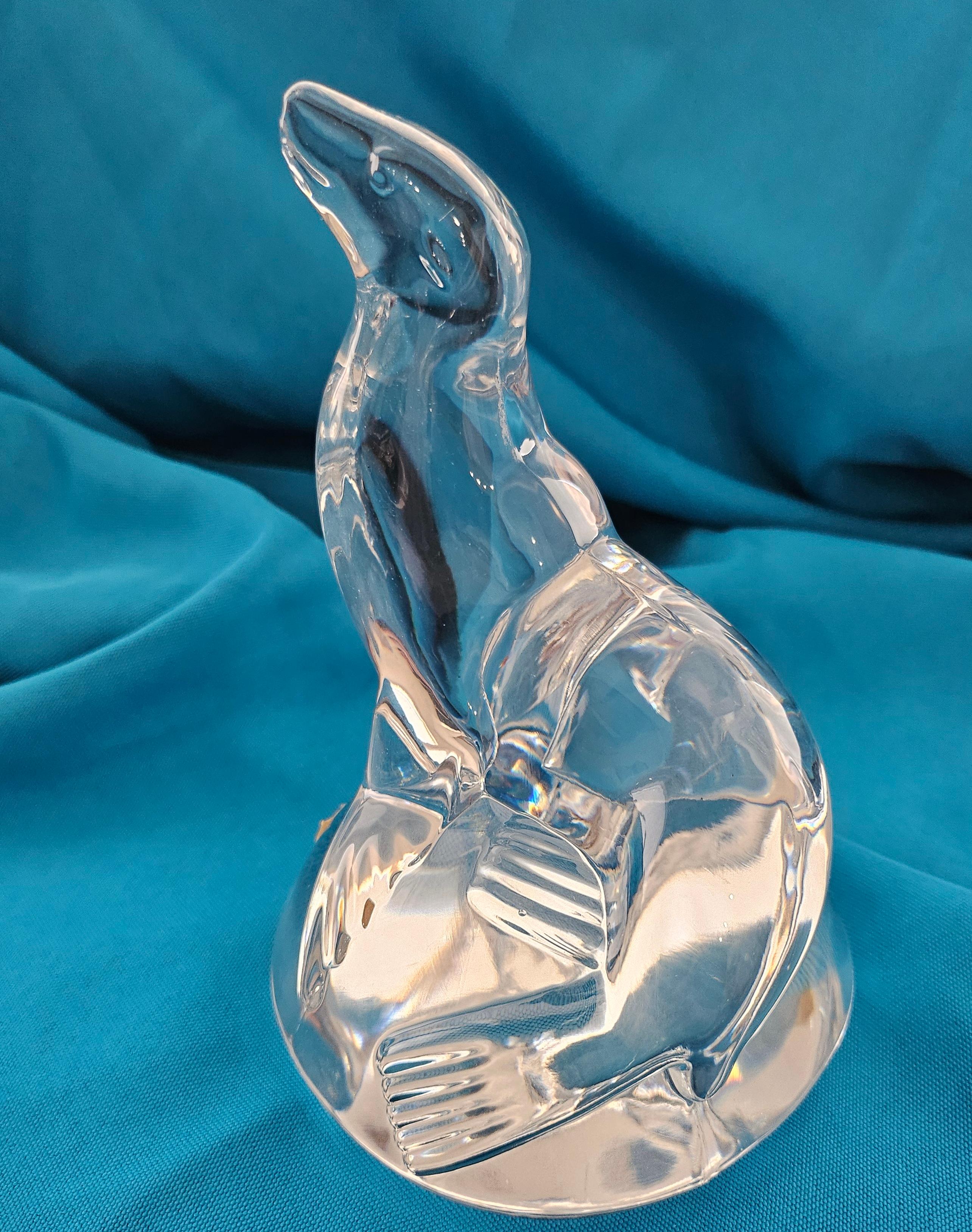 Signed Art Glass Sea Lion Sculpture For Sale 5