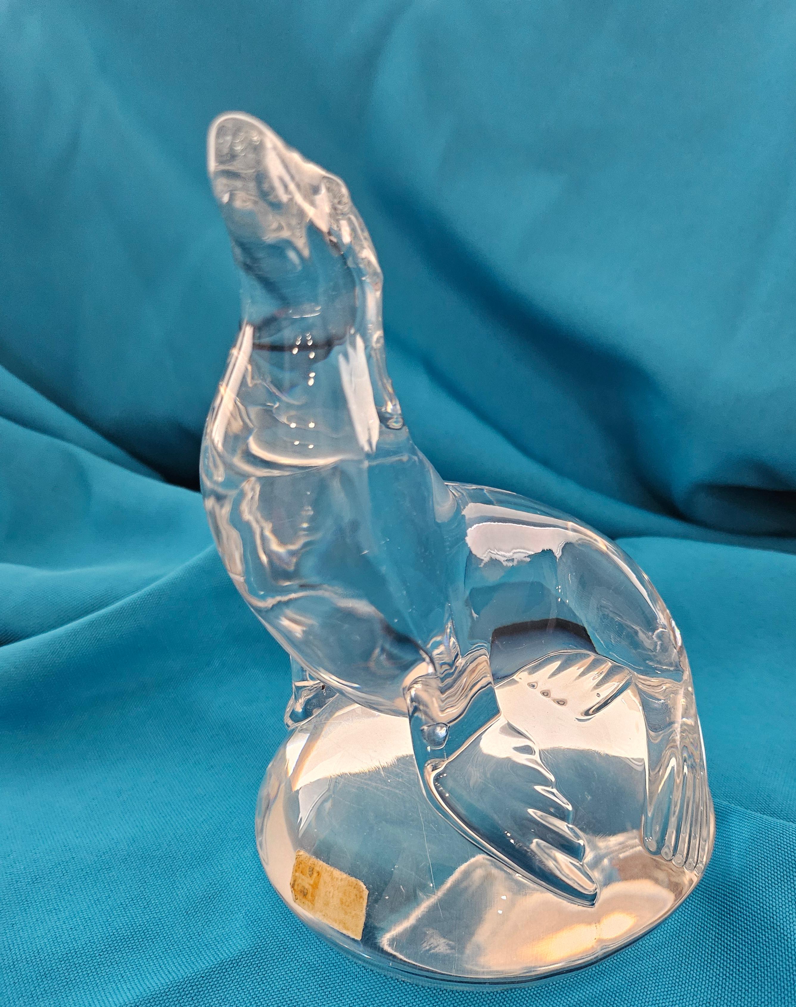 Signed Art Glass Sea Lion Sculpture For Sale 10