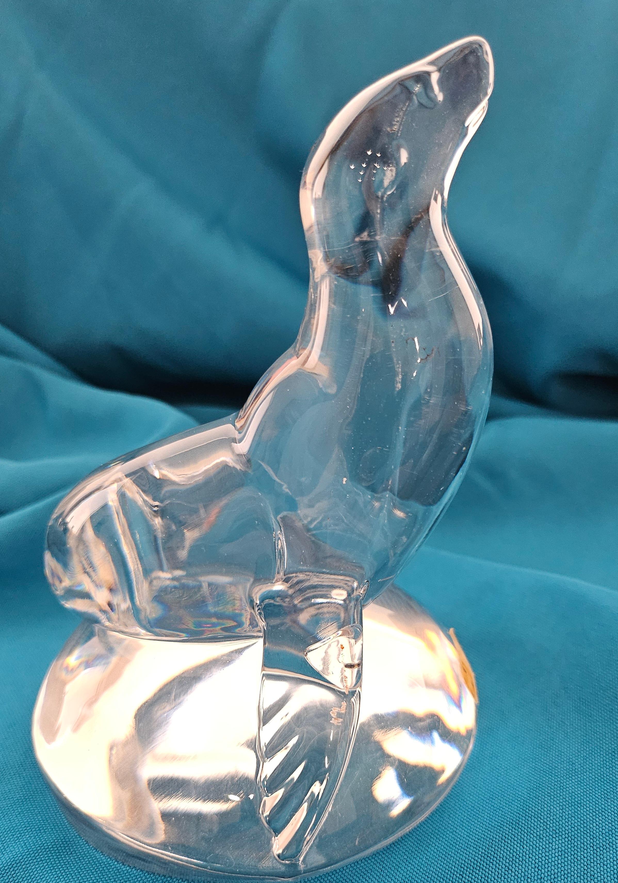 Other Signed Art Glass Sea Lion Sculpture For Sale