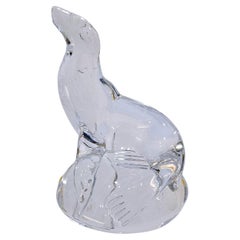 Signierte Meereslöwen-Skulptur aus Kunstglas – SCHLUSSVERKAUF