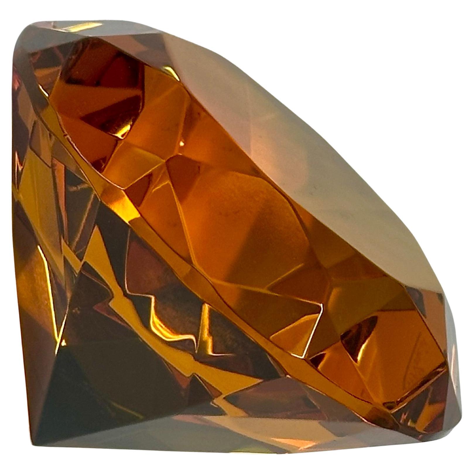 Signed Crystal Diamond Paperweight from the Regali Collection by Rosenthal