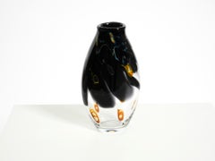 Signed crystal glass vase by Louis Leloup. Made by Val Saint Lambert, Belgium