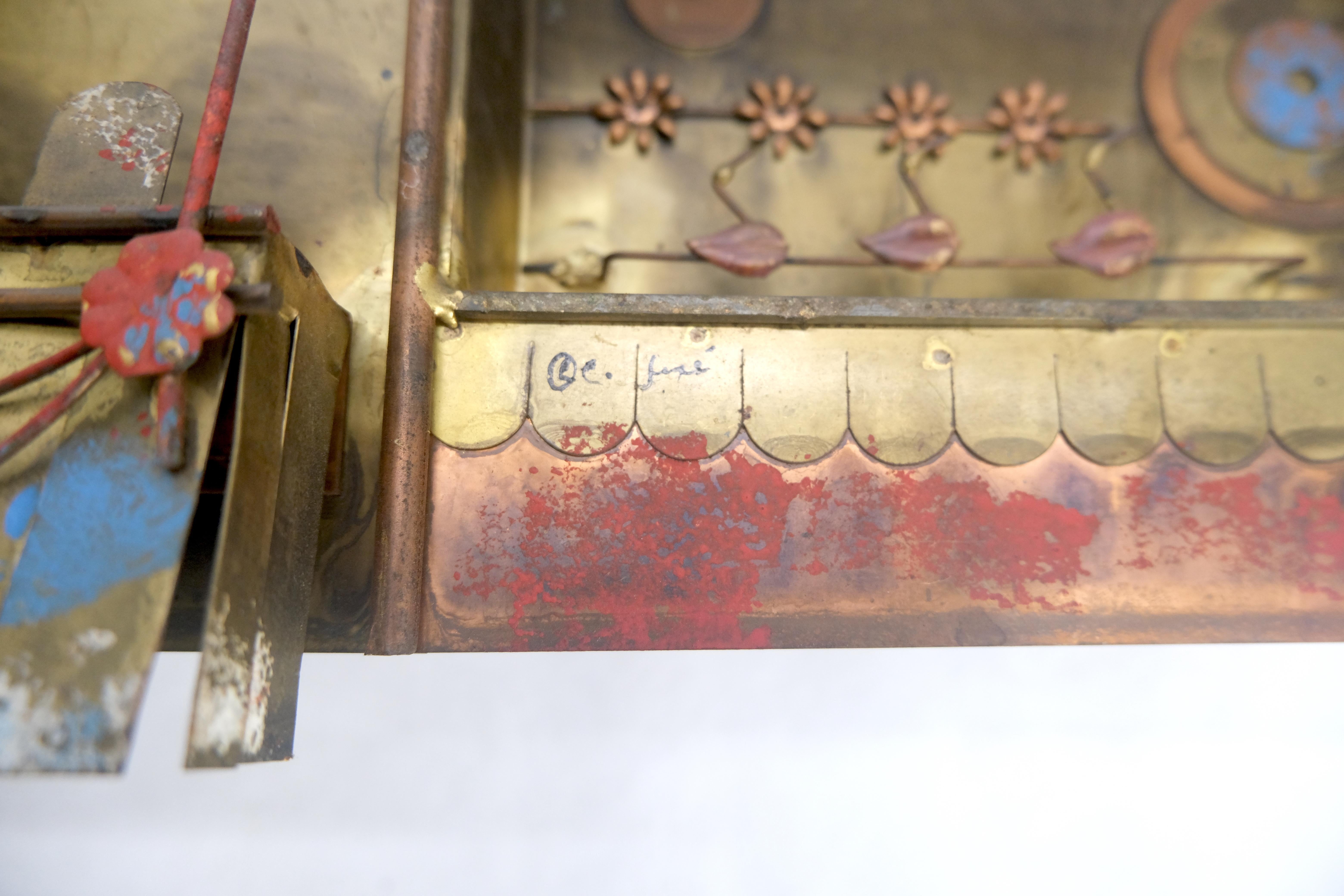 Sculpture murale en laiton signée Curtis Jere Scène de Carnaval Grande Roue en vente 4