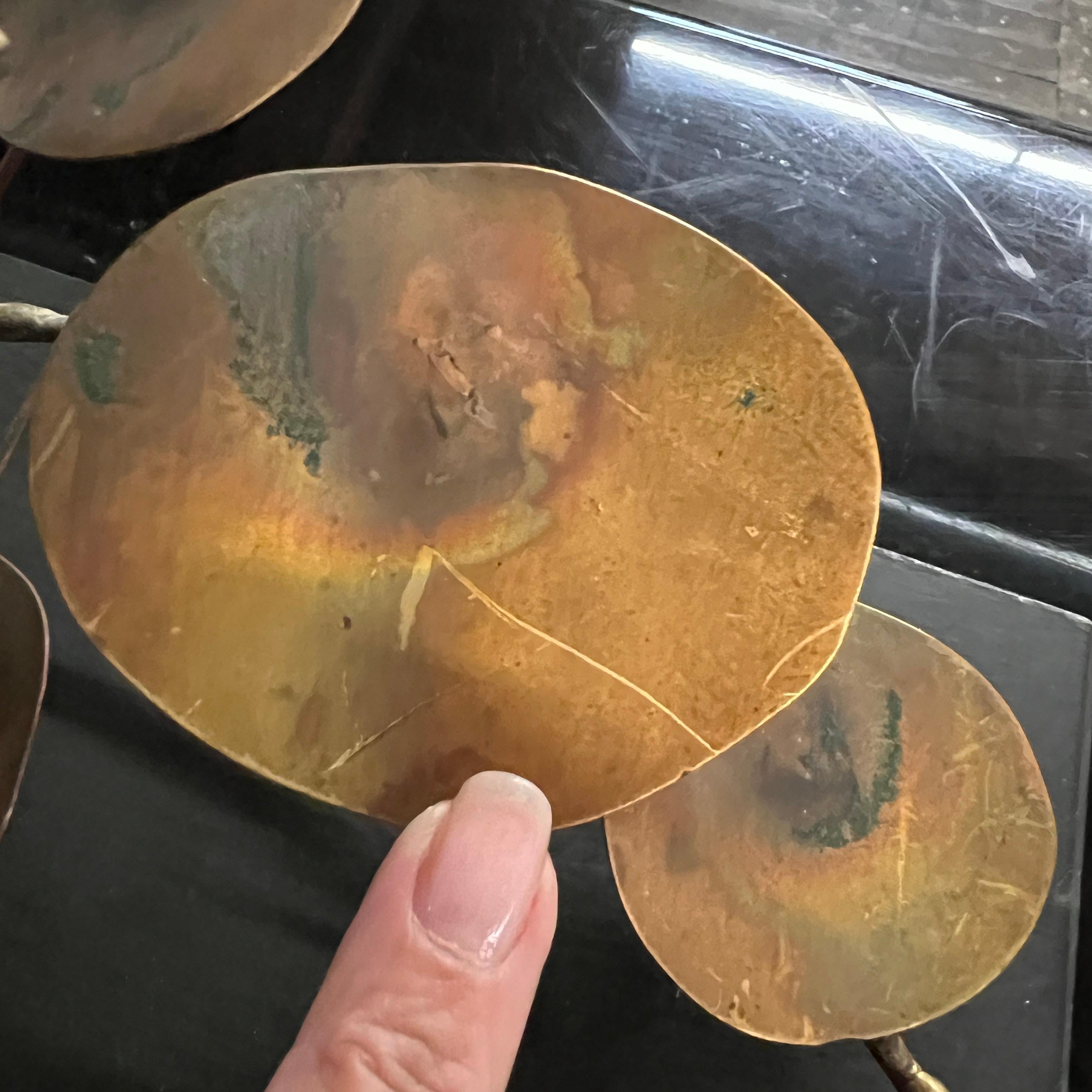 Signed Curtis Jere Brass Floral Table Sculpture Mounted on Board For Sale 6