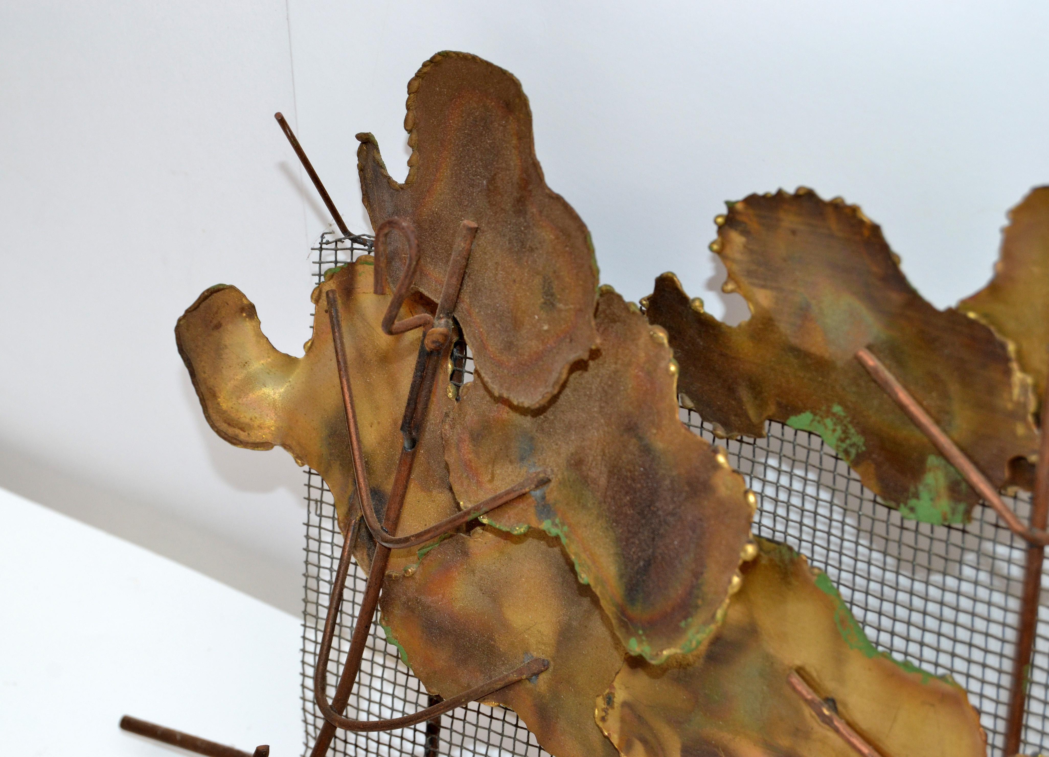 Signed Curtis Jere Bronze Tennis Player on the Tennis Court, Wall Art Sculpture In Good Condition In Miami, FL